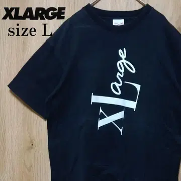 엑스라지 X-Large 구제 의류 티셔츠 빅 로고 블랙 블랙 L