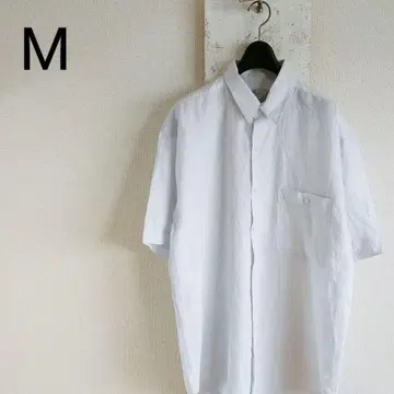 GOOUCH 데드스탁 반팔 린넨 셔츠 화이트 M 패치 포켓