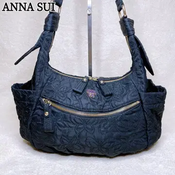 새상품급 ANNA SUI 안나수이 숄더백 퀼팅 나일론 검은 나비