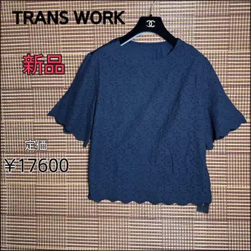 새상품 TRANS WORK/트랜스 워크 컷 레이스 도킹 탑 44