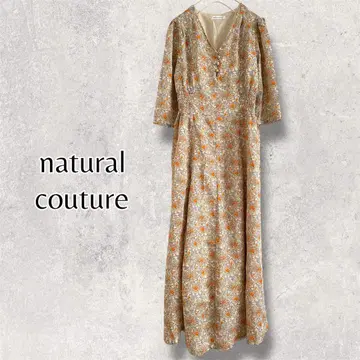 natural couture 내추럴 꾸뛰르 레트로 꽃무늬 롱 원피스