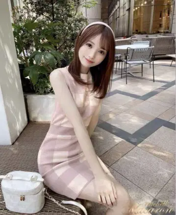 원피스 핑크 체크 원피스 미셸 마카롱