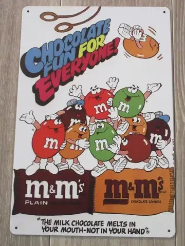 m&m's 메탈 사인 양철 간판 0-135