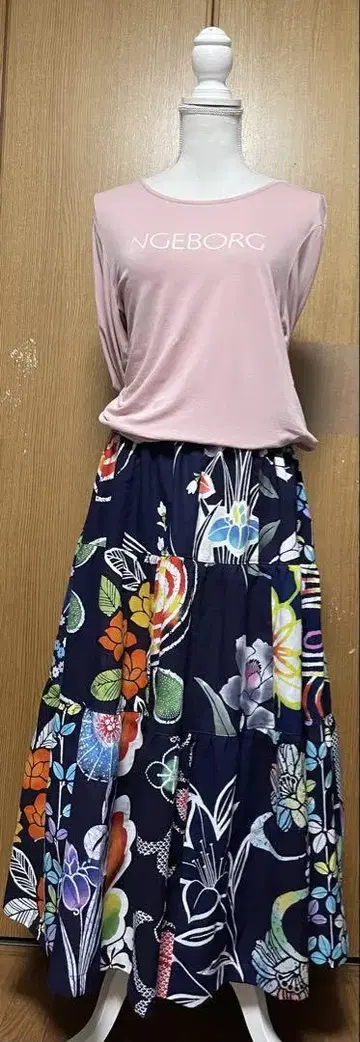 유카타 리메이크 목화 패치워크 캉캉 스커트 프리 사이즈