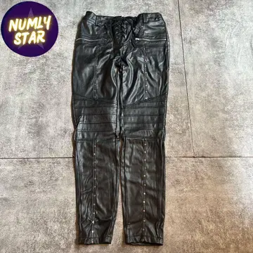 archive grunge leather gimmick pants y2k