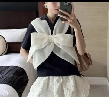 litmus 리본 뷔스티에 화이트