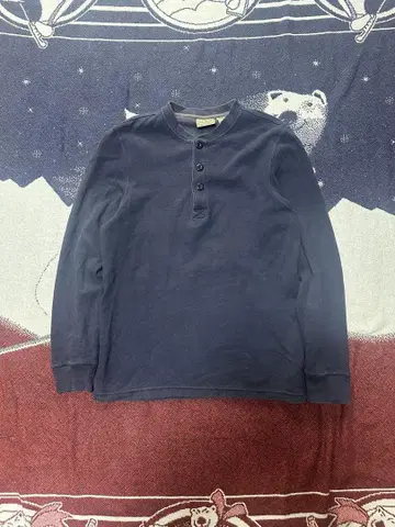 90년대 00년대 l.l.bean 헨리넥 롱 티셔츠 사슴 무늬