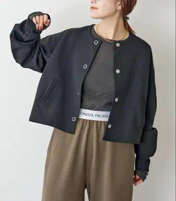 Spick&Span 반지 도트 버튼 니트 자켓