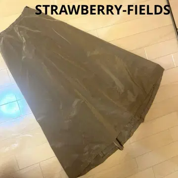 STRAWBERRY-FIELDS 롱 플레어 스커트 브론즈