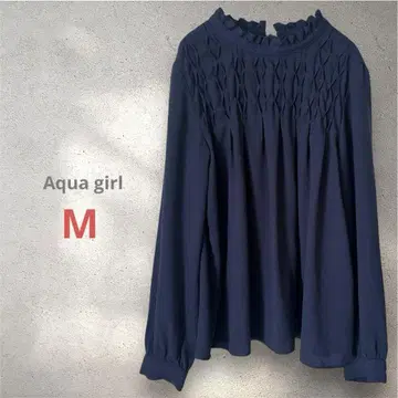새상품급 AG 아쿠아 걸 블라우스 셔츠 스탠드 카라 프릴 개더
