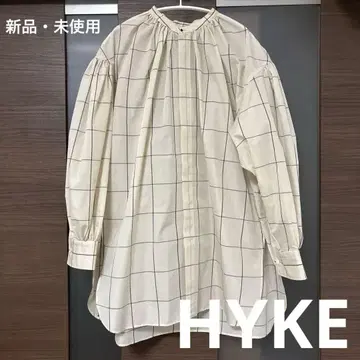새상품/미사용 HYKE PLAID GATHERED SHIRT 셔츠