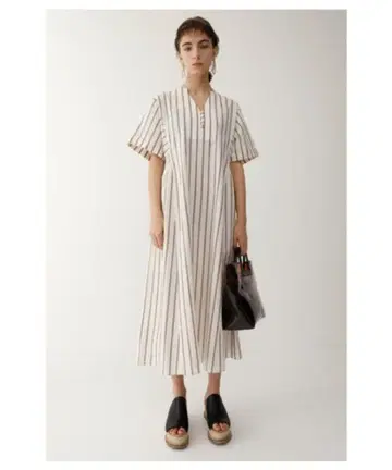 MOUSSY 스트라이프 반팔 원피스