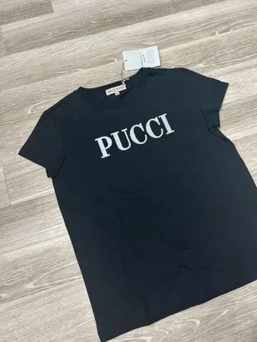 PUCCI 스톤 로고 반팔 티셔츠 블랙 12y