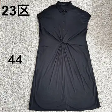 새상품급 23구 셔츠 원피스 프렌치 슬리브 블랙 빅 사이즈 44