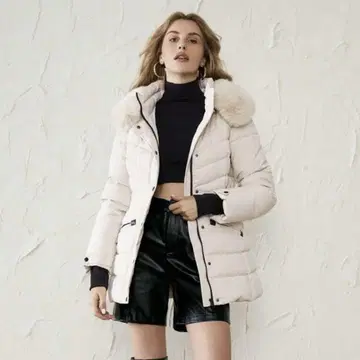 Anewsta 퍼지 트림 후드 부착 웜 코트 다운 SHEIN XL