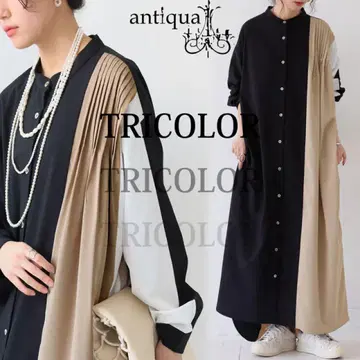 antiqua 안티카 트리콜로 컬러 배색 원피스