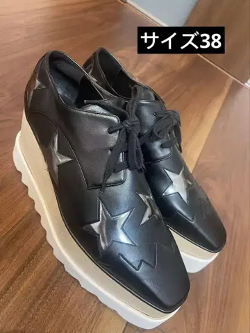 스텔라 맥카트니 블랙 별 모양 장식 통굽 스니커즈 38