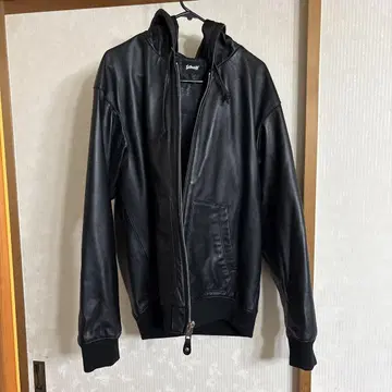 Schott NYC 샷 LEATHER 가죽 풀 집업 후드티 남성용