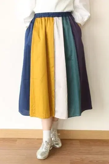 FIL DE FER 80 새틴 멀티 컬러 스커트