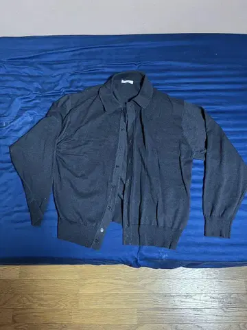 WYM LIDNM BASIC KNIT SHIRT CARDIGAN 차콜