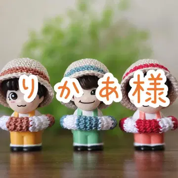 핸드메이드 나니와단시 손가락 인형 밀짚모자&튜브 세트