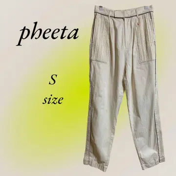 pheeta 약간 테이퍼드 사이드 라인 화이트 팬츠 S 사이즈