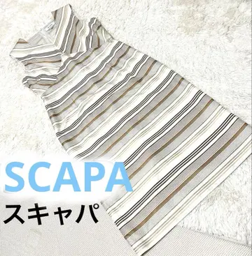 SCAPA 스트라이프 슬리브리스 원피스
