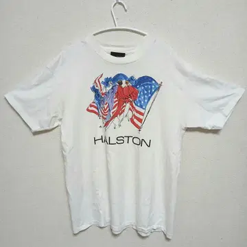 90년대 빈티지 USA제 HALSTON 프린트 티셔츠 남녀
