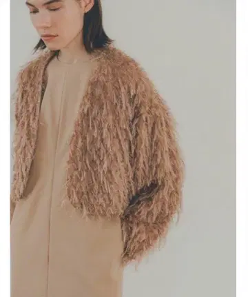 CLANE 프린지 볼레로 베이지