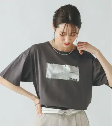 리치 클린 프린트 T 반팔 147640 글로벌 워크 다크 그레이