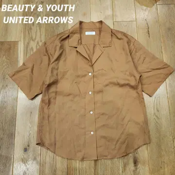 BEAUTY & YOUTH 유나이티드 애로우즈 반팔 셔츠 베이지 브라운