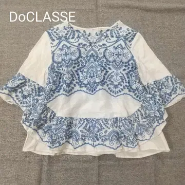 Do CLASSE 두클라쎄 자수 블라우스 레이스 린넨 100% M