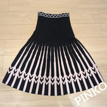 PINKO 핑코 니트 스커트 플리츠 핑크