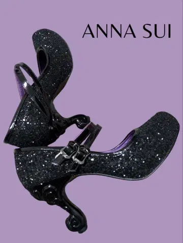 ANNA SUI 안나수이 고양이 발 힐 펌프스 글리터 새상품급