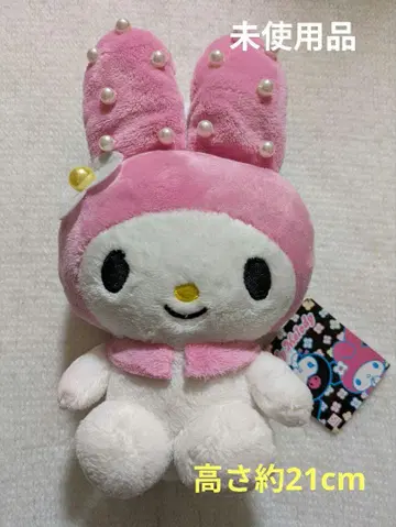 마이멜로디 펄 장식 봉제 인형 높이 약 21cm 미사용품