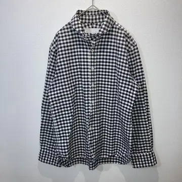 HAVERSACK 하버색 깅엄 체크 긴팔 셔츠 둥근 카라 M 사이즈