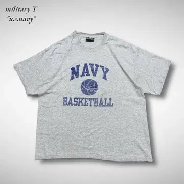 U.S.NAVY 밀리터리 빈티지 티셔츠 마블링 그레이 XL 미국 해군