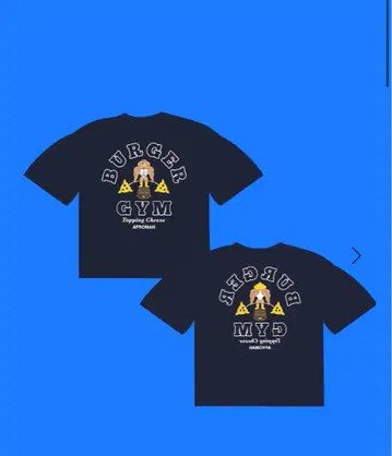 jackpotmarket BURGER GYM 티셔츠 2XL 네이비