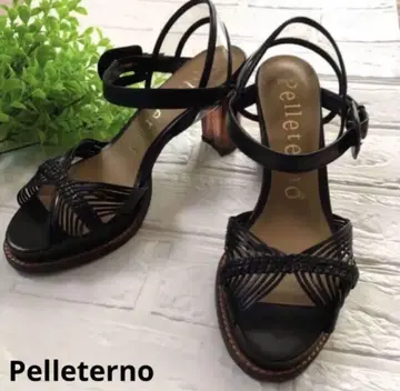 Pelleterno 펠레테르노 샌들 38 클리어 힐 블랙 검정