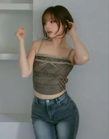 andmary Rimma check set tops 앤드 마리