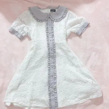 evelyn 레이스 원피스 라벤더 화이트