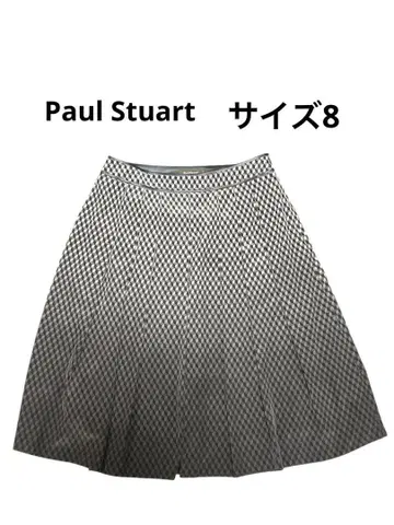 PaurStuart 플레어 스커트 사이즈 8 그라데이션 박스 패턴
