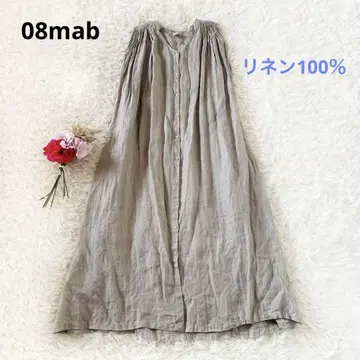 08mab 08맵 린넨 100% 슬리브리스 롱 원피스