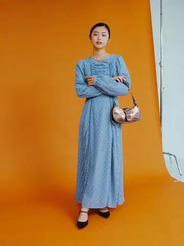 Ray BEAMS 자카드 컷 아웃 원피스 레이빔즈