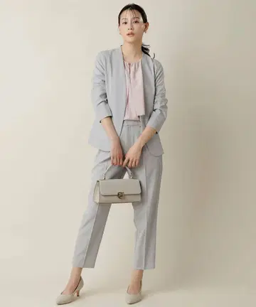 스마트 뷰티 스트레치 테이퍼드 팬츠, 노카라 자켓