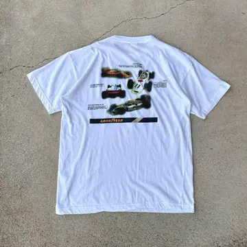 GOOD YEAR 빈티지 90s 티셔츠 반팔 F1 타이어 기업 화이트 L