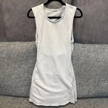 moussy 슬리브리스 미니 원피스 화이트
