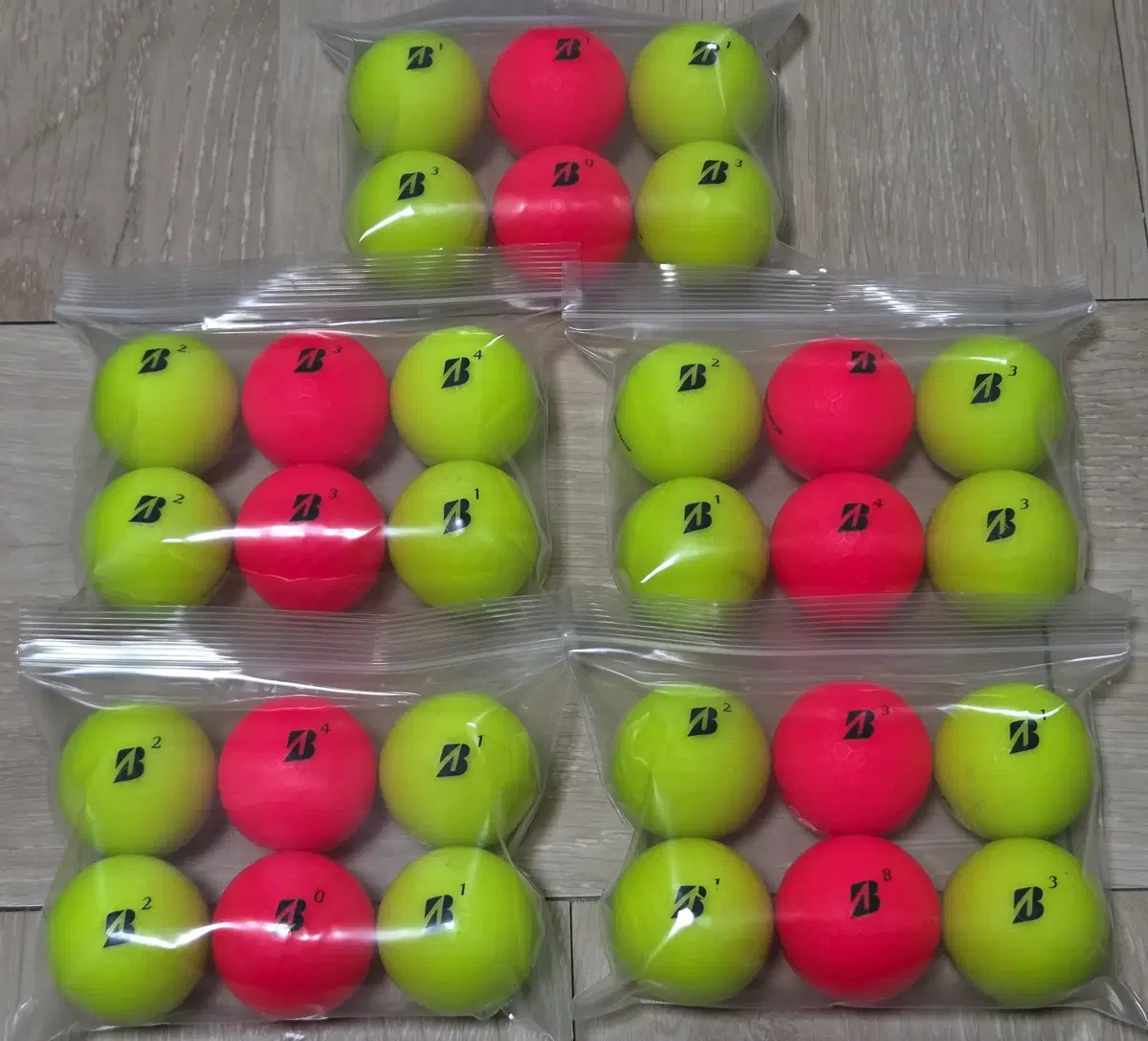 Bridgestone Grade A Matte Color Used Golf Balls, 6 Balls, 5 Sets, 30 Balls