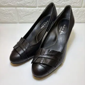 REGAL 플래티넘 펌프스 가죽 블랙 22.5cm