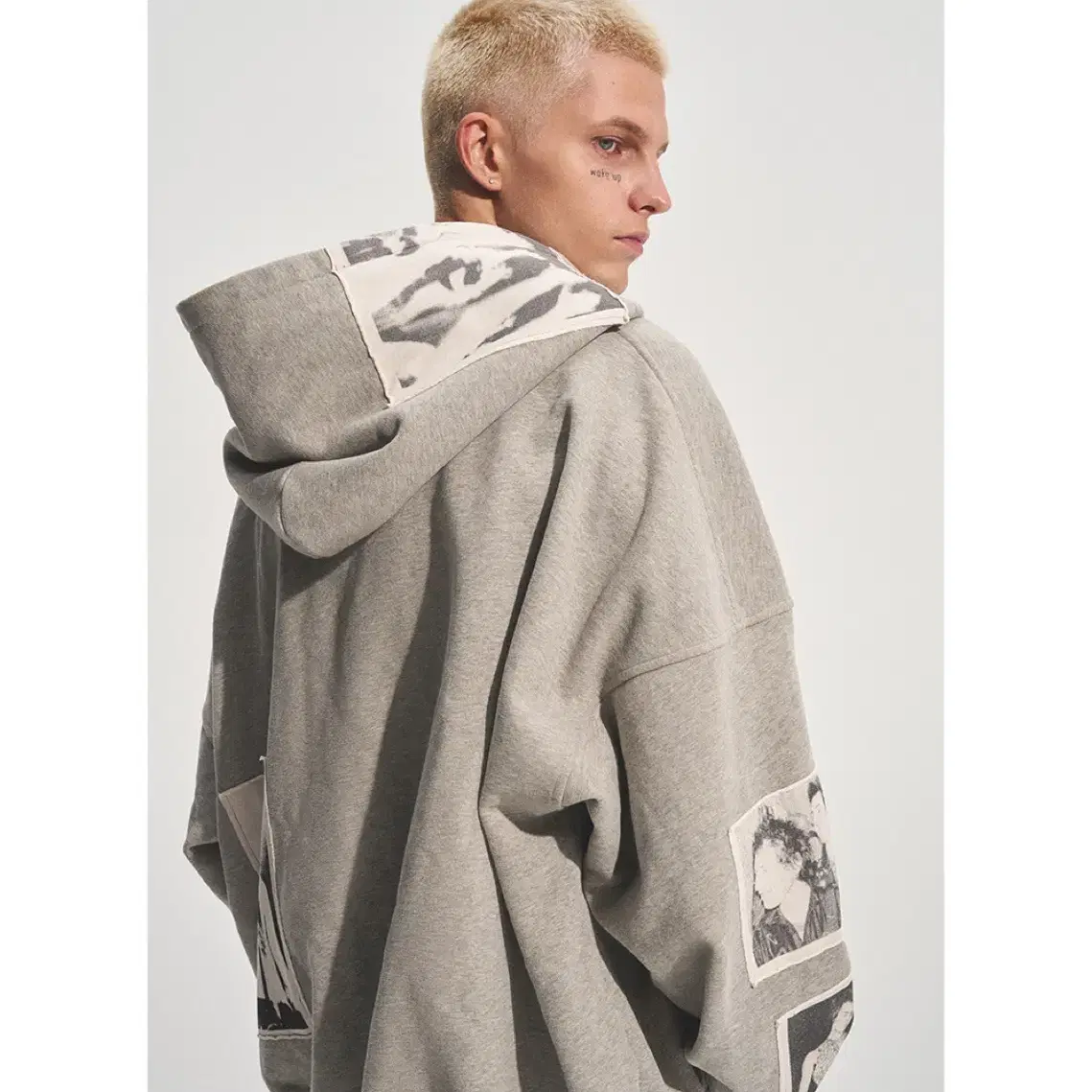 BASTARD Punk Print Patch Washed Hoodie Zip-Up | Bunjang Global